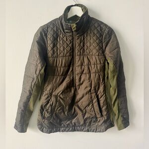 Carve Designs Puffy Mixed Media Pullover Olive Green Women’s Medium